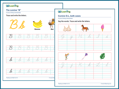 New cursive letter worksheets