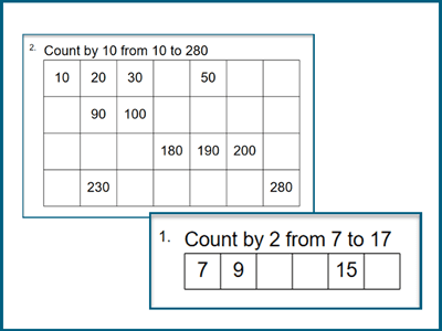 Skip counting worksheets