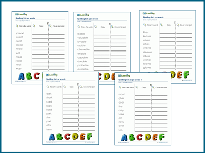 Spelling practice for grade 2