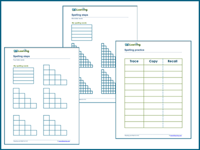 Templates for spelling practice