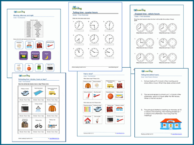 Grade 1 telling time worksheets