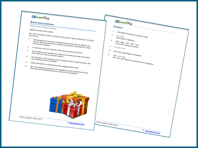 Word problem worksheets with answers