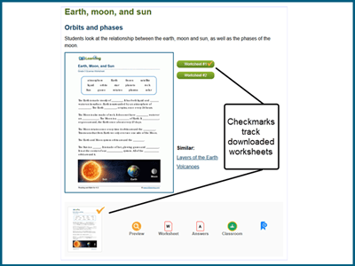 New feature: worksheet checkmarks
