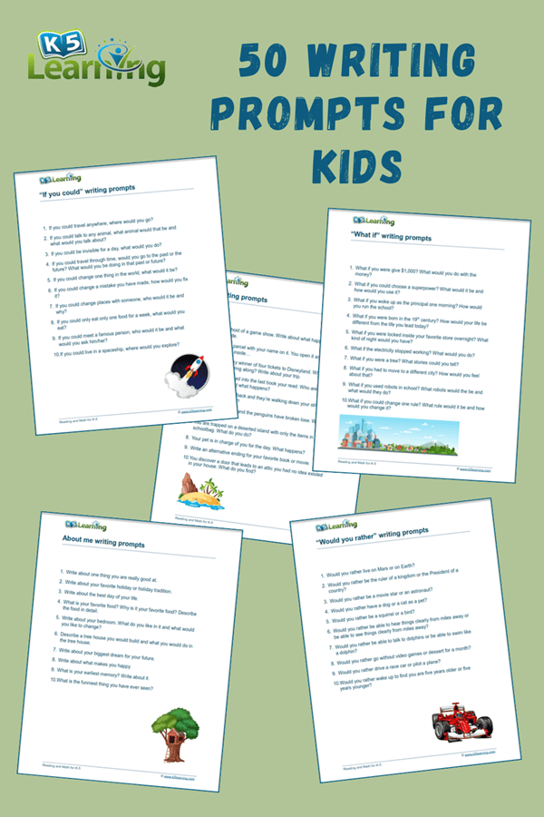 50 Writing Prompts for Kids | K5 Learning