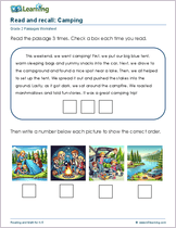 Featured Worksheet - Read and Recall