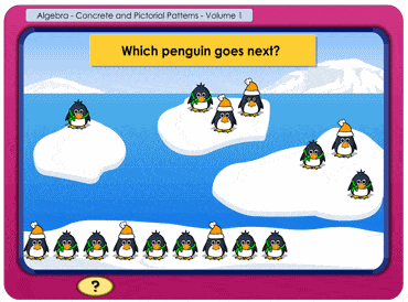 Start sample lesson: Kindergarten algebra. Sample lesson - Kindergarten: algebra. Explore simple pictorial, rhythmic and symbolic linear patterns at the Penguin Parade.