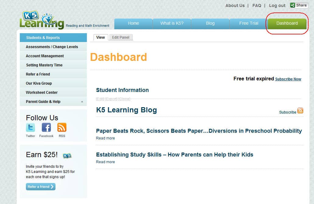 assessment dashboard