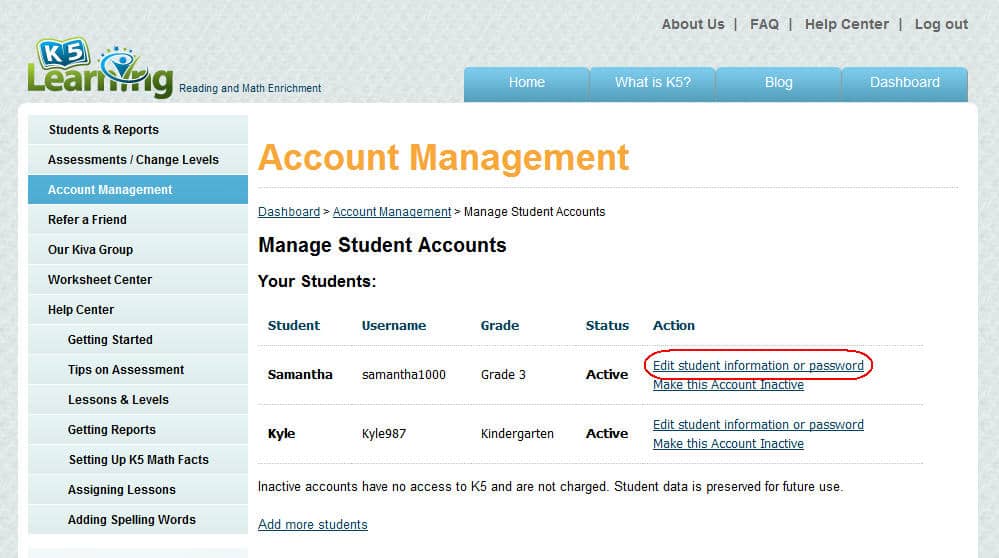 change password 5
