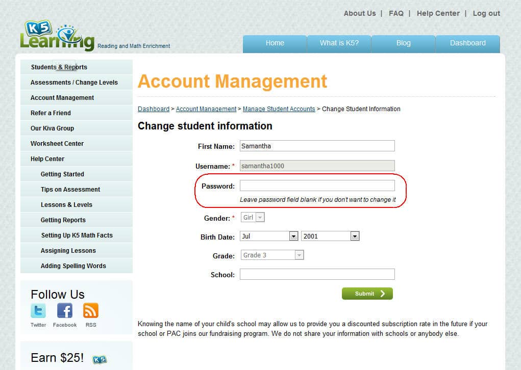 change password 6