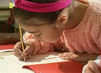 child writing