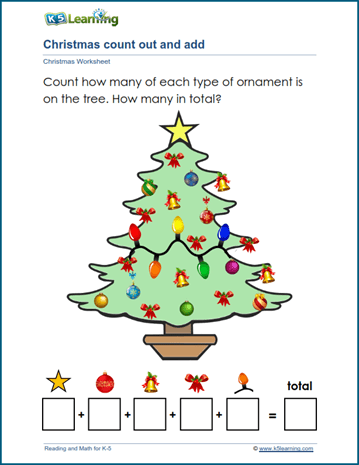 Christmas count out worksheet