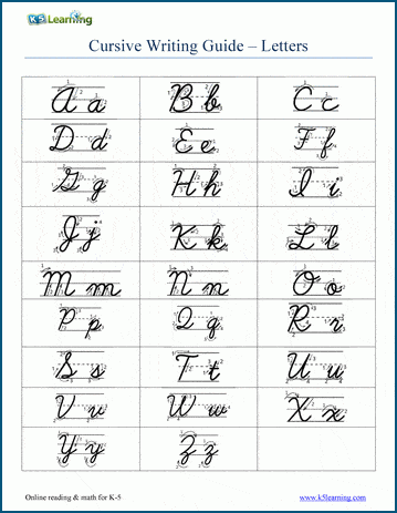 Free Cursive Writing Worksheets - Printable | K5 Learning