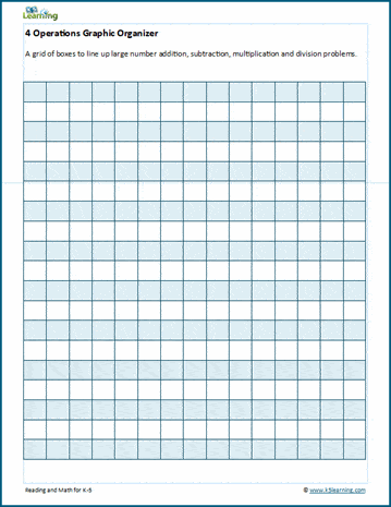 Four operations graphic organizer