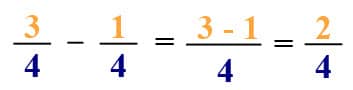 subtracting fractions