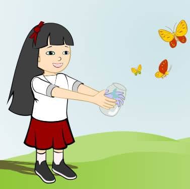 Girl with butterflies