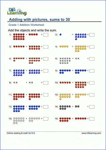 First Grade Math Worksheets | K5 Learning