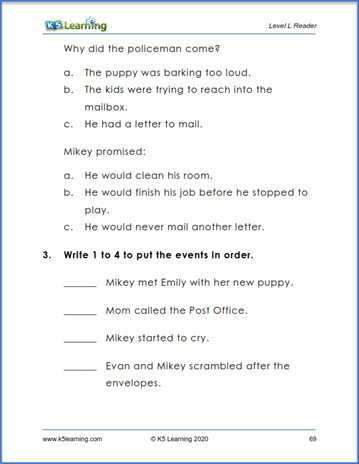 grade 2 reading comprehension exercise