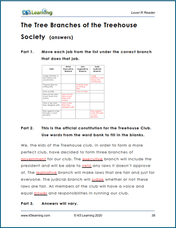 Grade 4 reading comprehension answers