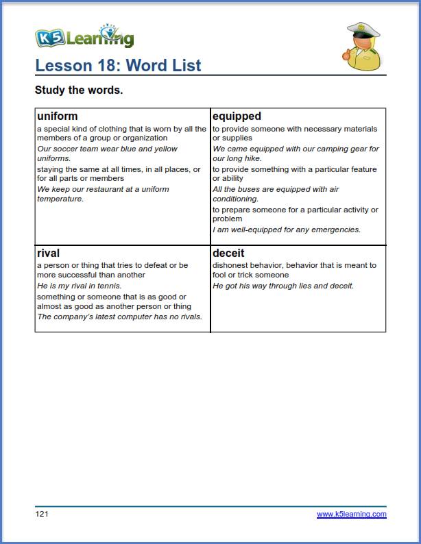 grade 5 vocabulary word list