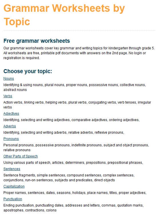 Hundreds Of New Grade 4 Grammar Worksheets K5 Learning