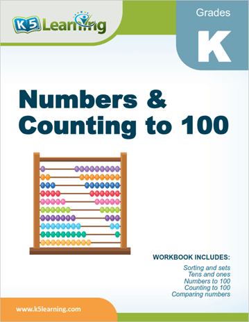 Kindergarten math workbook counting up to 100