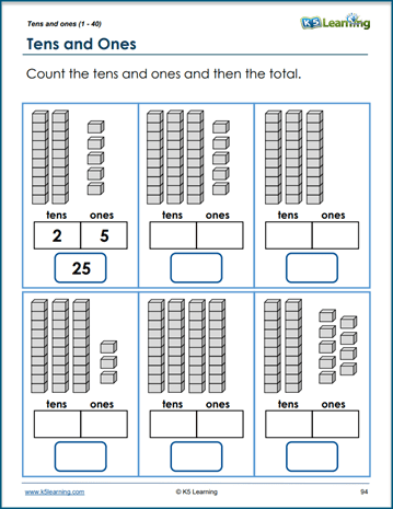 Counting tens and ones