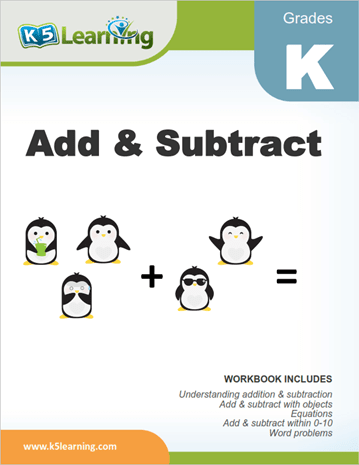 Kindergarten add and subtract workbook