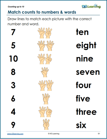 kindergarten math workbook counting up to 10