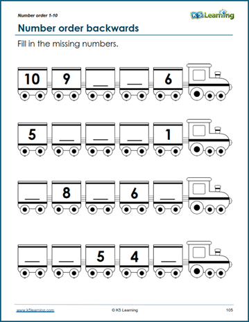 kindergarten math workbook number order