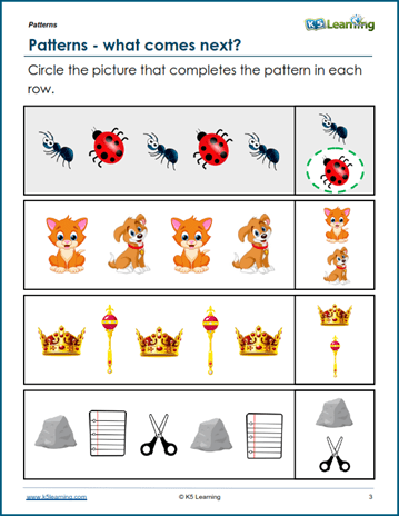 kindergarten math workbook patterns