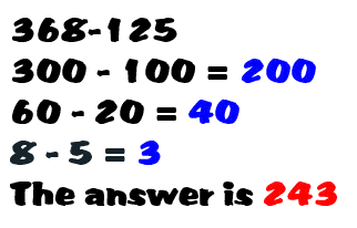 mental math - subtraction