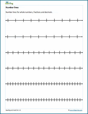Number lines graphic organizer