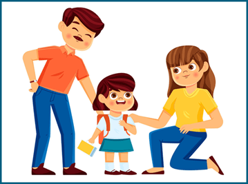 Parents talk to child