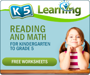 Reading and math worksheets from K5