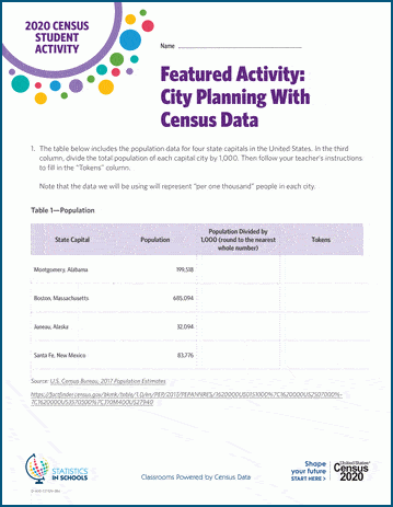 Census 2020 Grade 5-6 Worksheet