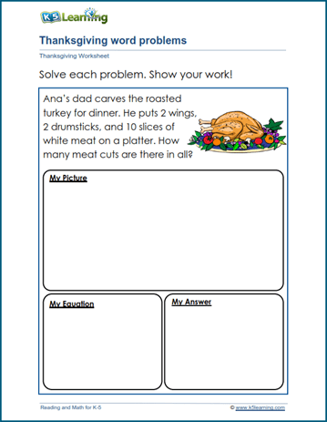 Thanksgiving word problems