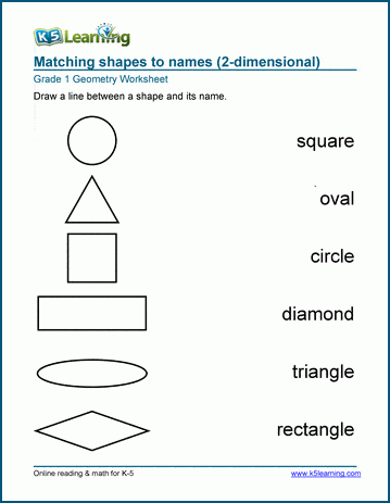 Grade 1 Geometry Worksheet