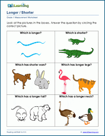 Printable Compare The Objects - Which is Bigger or Smaller