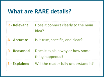 Add details to writing