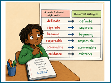 Grade 5 spelling mistakes