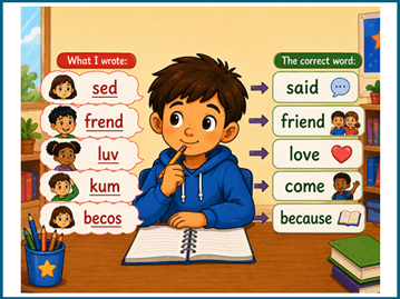 Grade 1 spelling mistakes