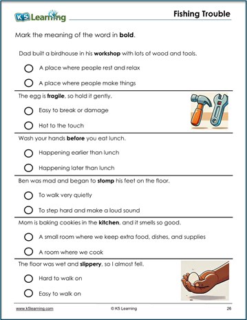 Grade 1 vocabulary workbook