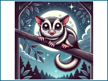 Nocturnal animals: sugar gliders