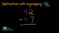 Subtraction with Regrouping (2-Digit Numbers) Math Video