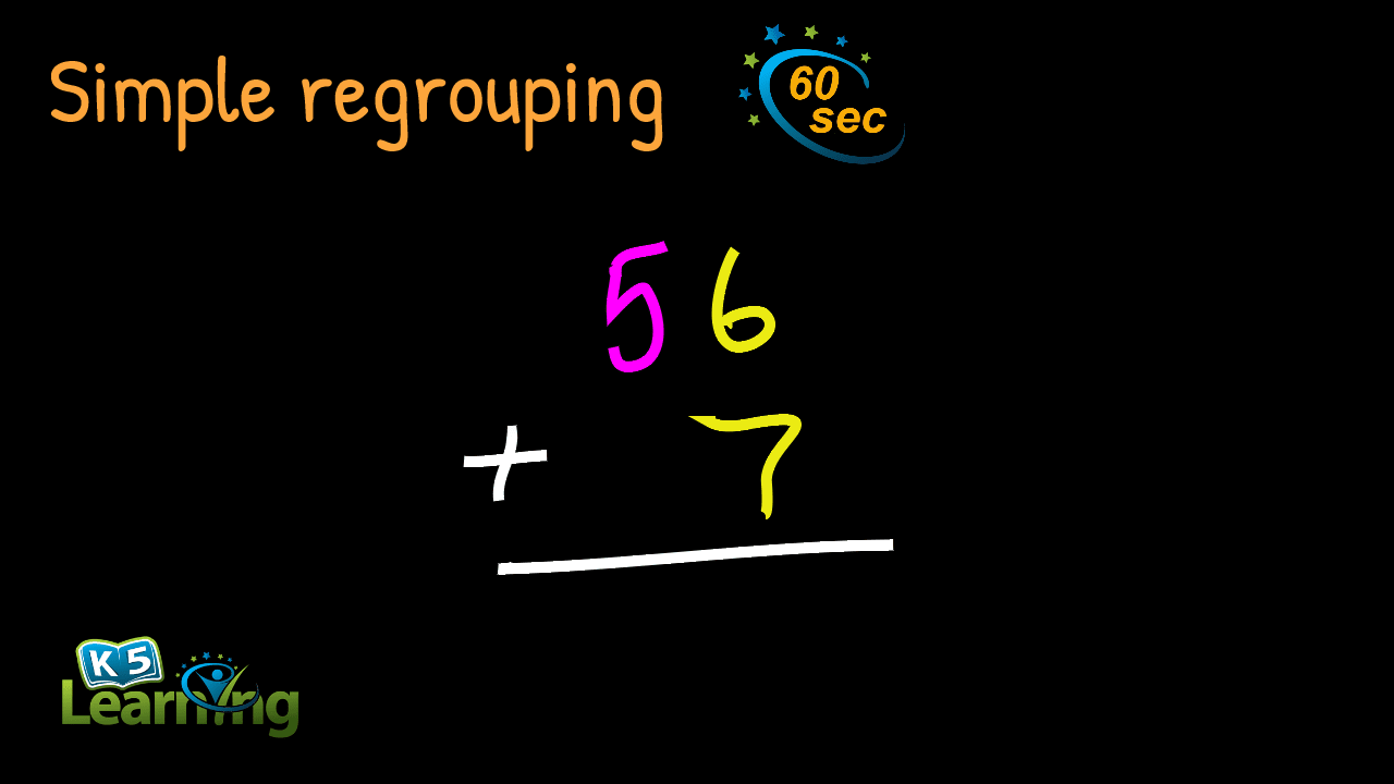 Addition with Simple Regrouping Sample Problem | K5 Learning