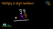 Multiply 2-digit numbers in columns