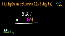 Multiply in columns (2x3 digits)