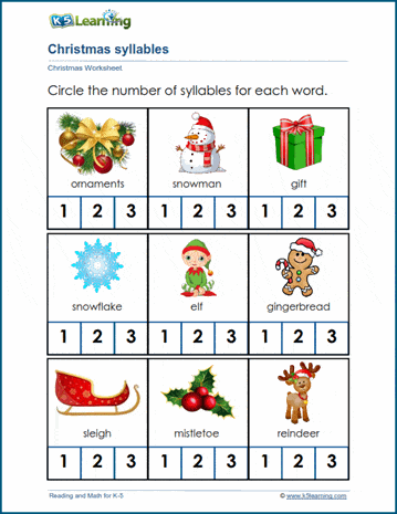 Christmas syllables