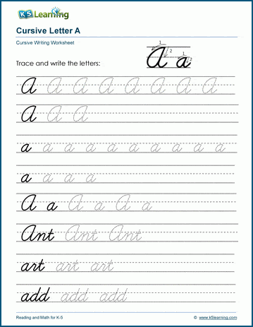 Cursive Alphabet Charts - Superstar Worksheets