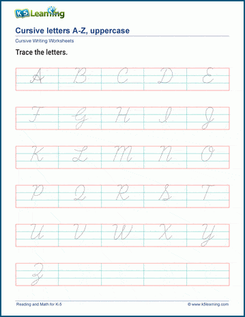 Cursive letters A-Z worksheet
